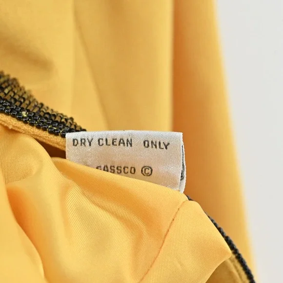 Vtg Nolan Miller Wool Beaded Jacket Tank Set Size 8 Yellow Retro Glam Hong Kong - Picture 11 of 16